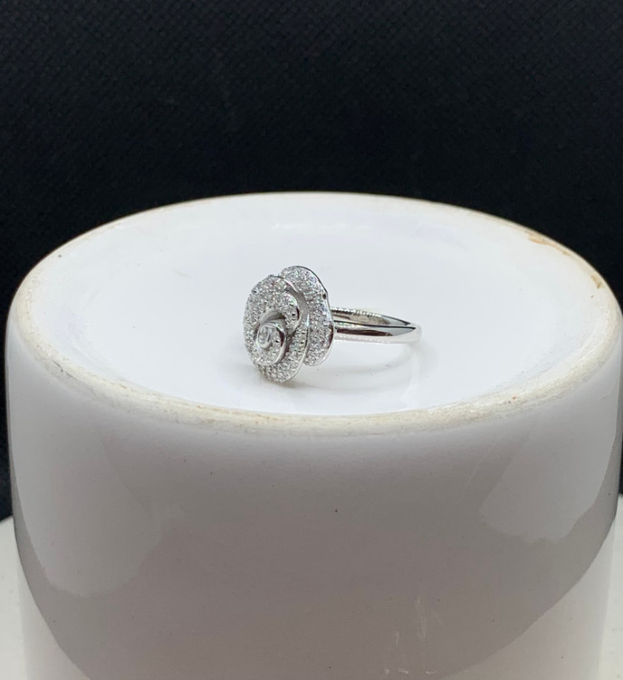 انگشتر نقره زنانه دو سر مدل گل و برگ