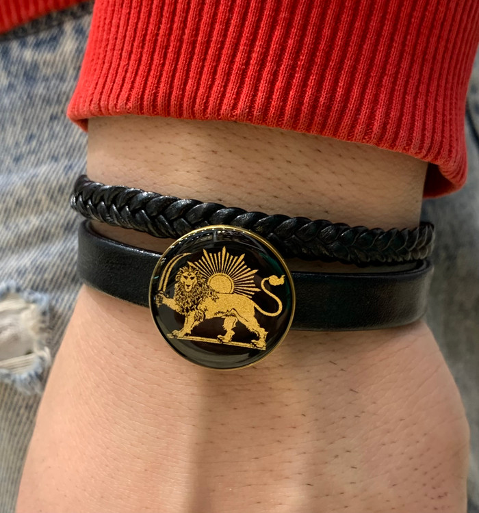 دستبند چرم شیر و خورشید