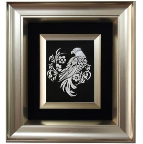 تابلو ورق نقره طوطی